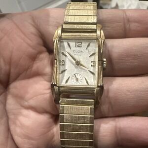 Working Vintage Elgin Movement 17J Serviced 24mm Mens Watch Manual Wind Fit 8"‎